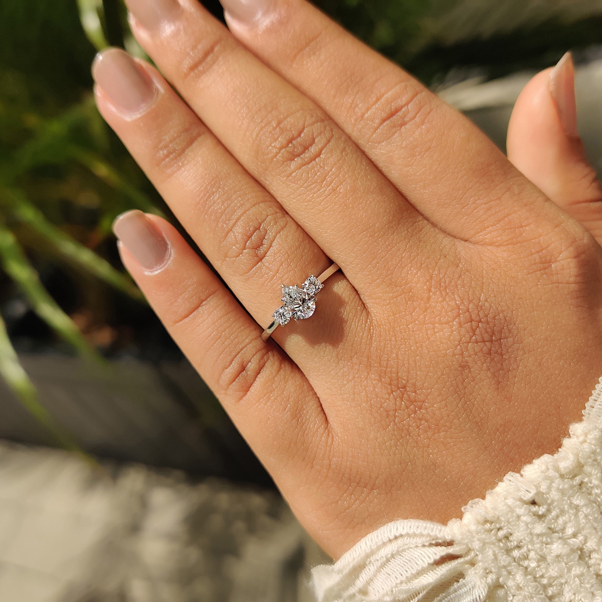 Cushion Hidden Halo Lab Grown Diamond Engagement Ring
